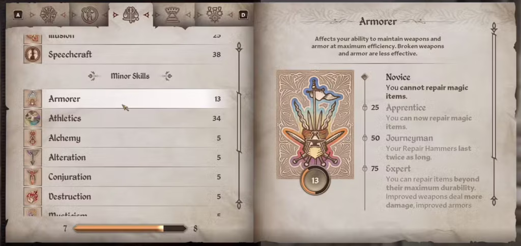 Armorer (Minor Skill)