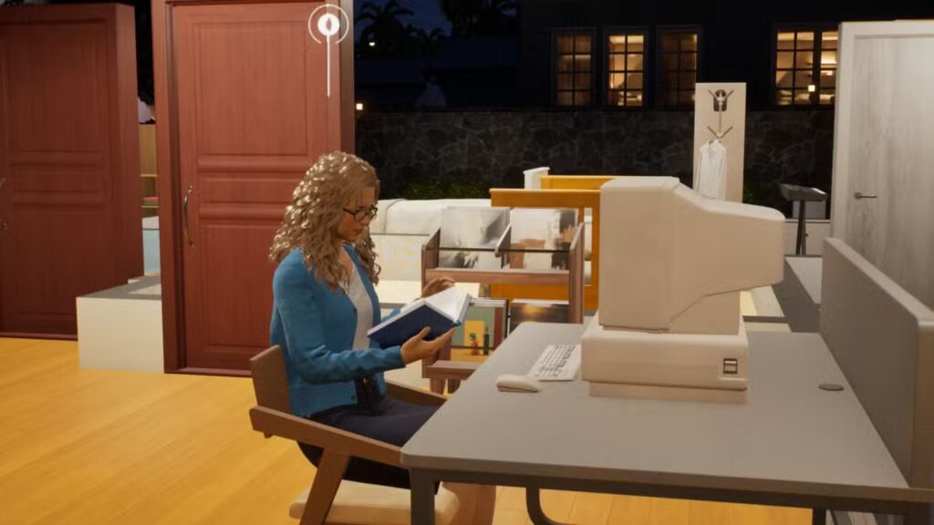Woman reading book in InZoi