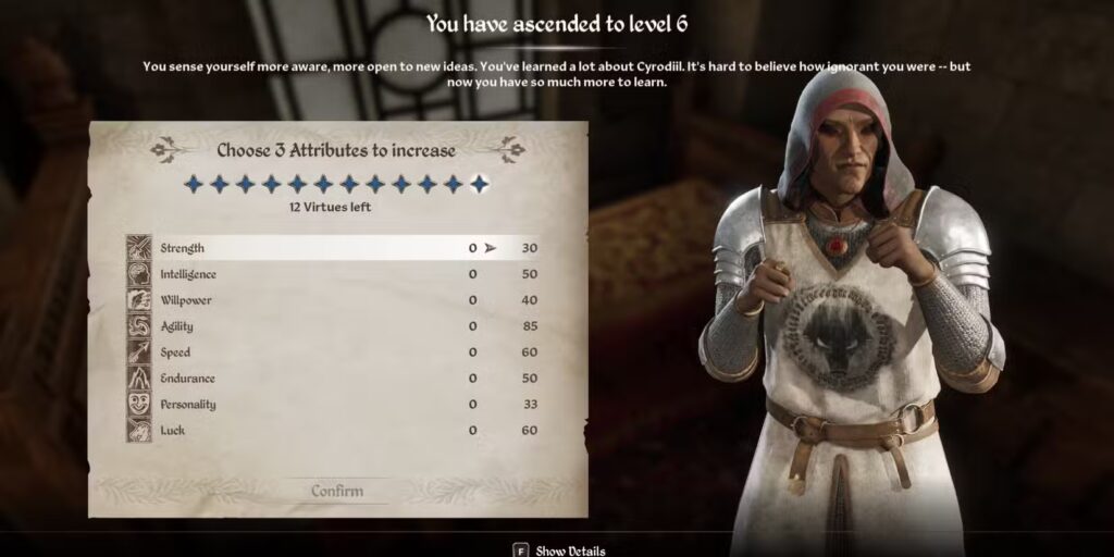 Level 6 Virtues Menu