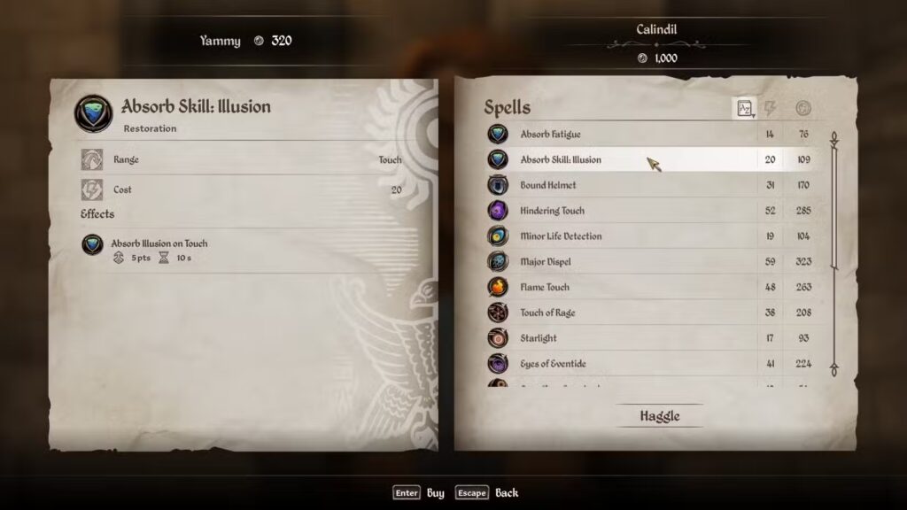 Oblivion Remastered Restoration Spell Merchant