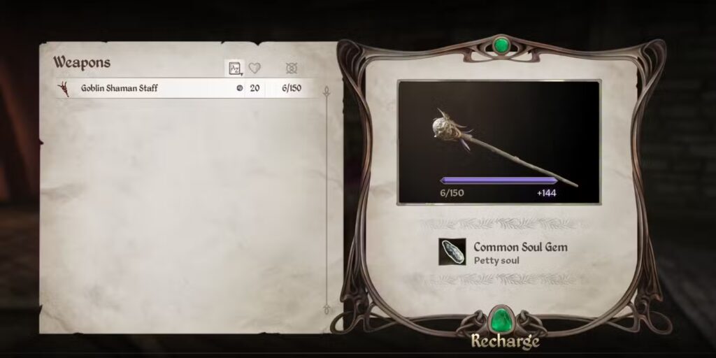 Recharging Enchanted Weapon Soul Gem