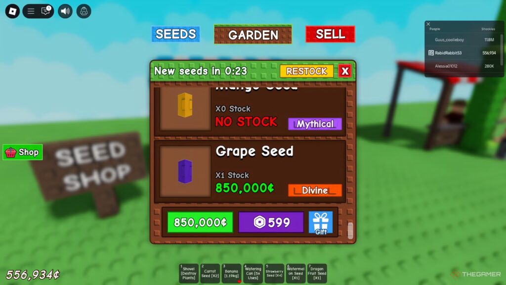 Grape Seed in Grow a Garden