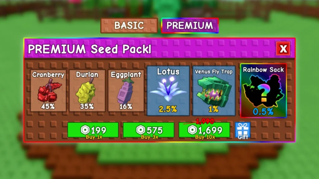 Premium Seed Pack Grow a Garden