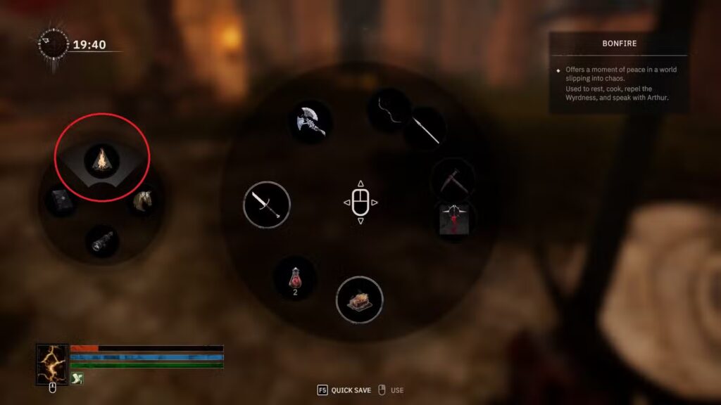 How to place a bonfire in tainted grail: the fall of avalon