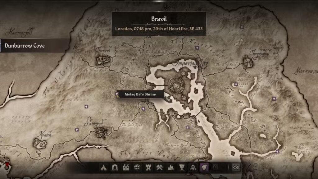 Molag Bal's Shrine Map Location in The Elder Scrolls 4 Oblivion Remastered