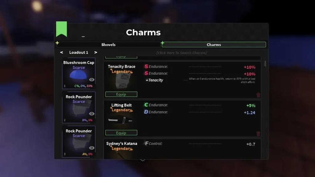Loadouts in Roblox Dig