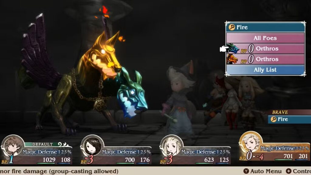 Where You Fight Orthros in Bravely Default: Flying Fairy HD Remaster